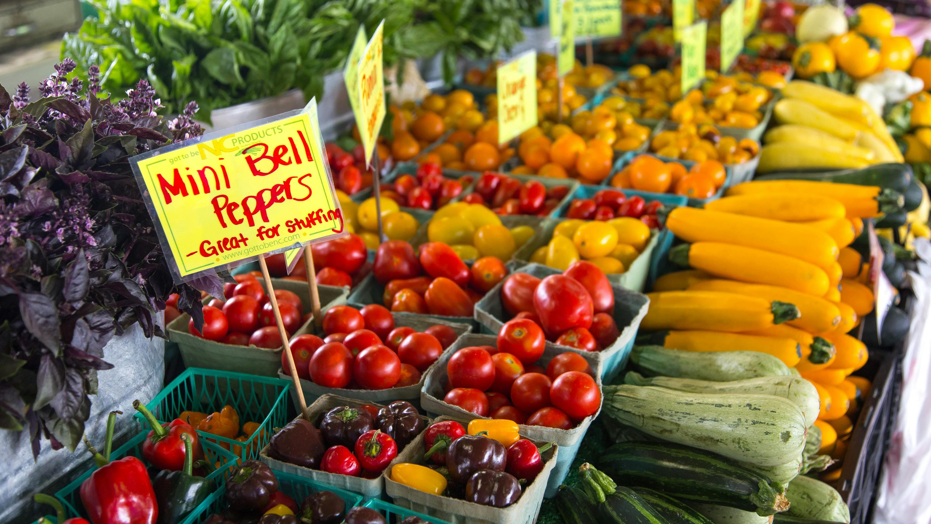 Seasonal produce selected for private dining service